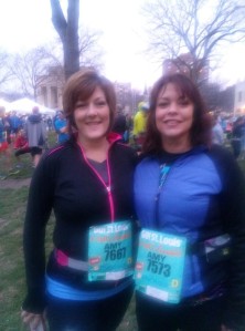 Amy and I before the GO! Half Marathon 4-6-14.